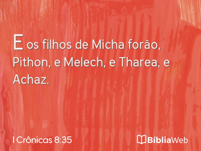 I Crônicas 8:35 em imagem para compartilhar