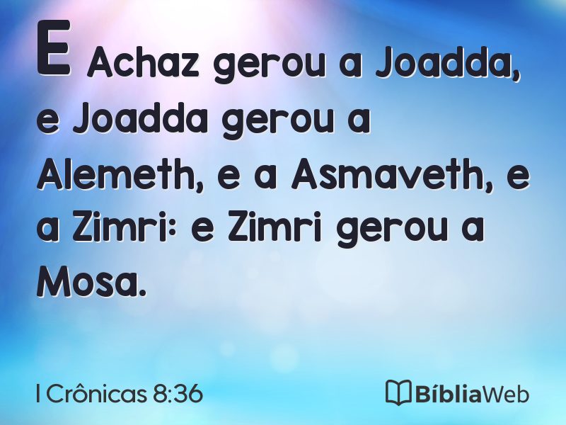 I Crônicas 8:36 em imagem para compartilhar