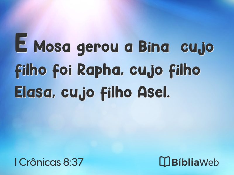 I Crônicas 8:37 em imagem para compartilhar