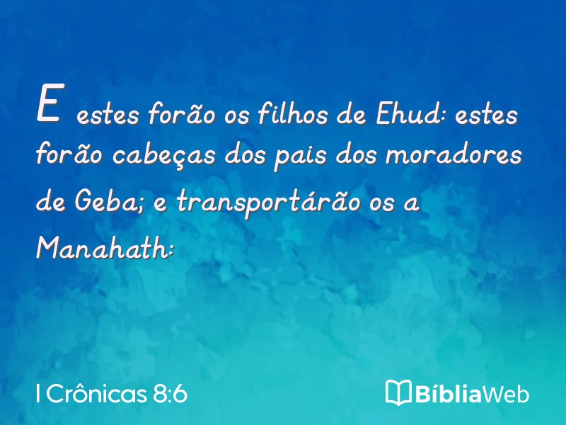 I Crônicas 8:6 em imagem para compartilhar