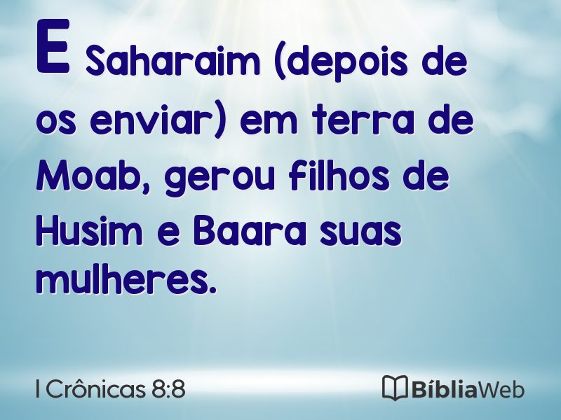 I Crônicas 8:8 em imagem para compartilhar