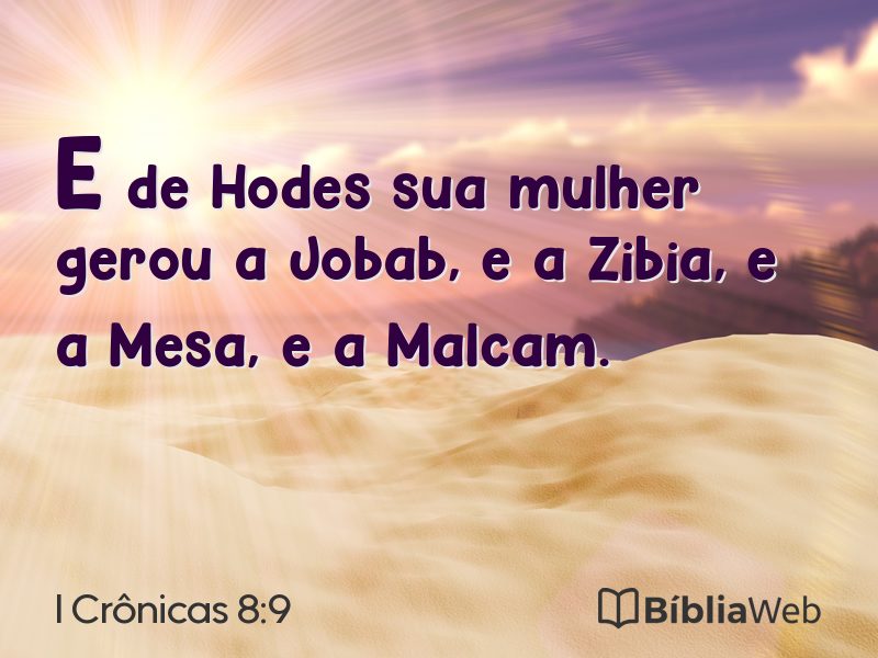 I Crônicas 8:9 em imagem para compartilhar