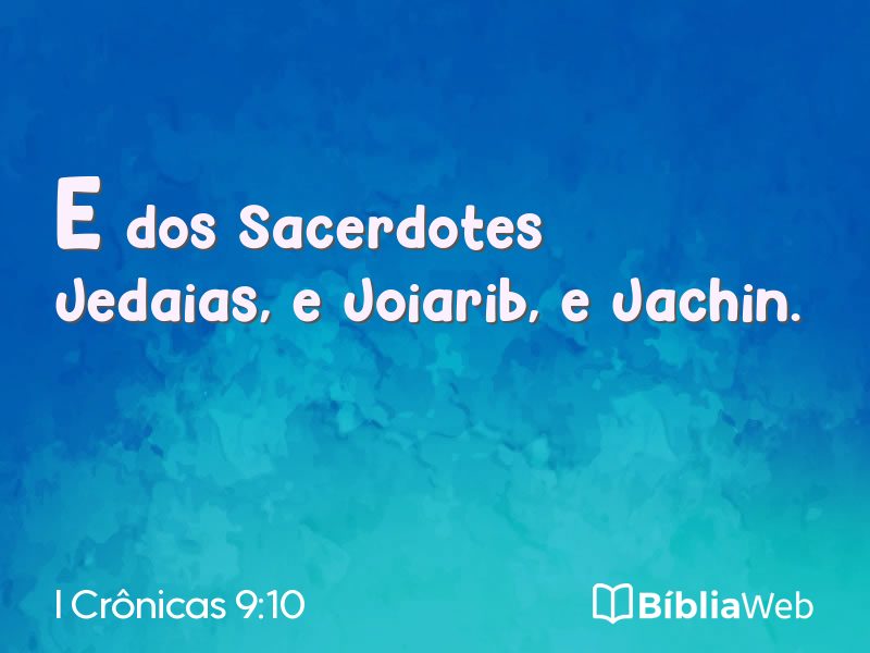 I Crônicas 9:10 em imagem para compartilhar