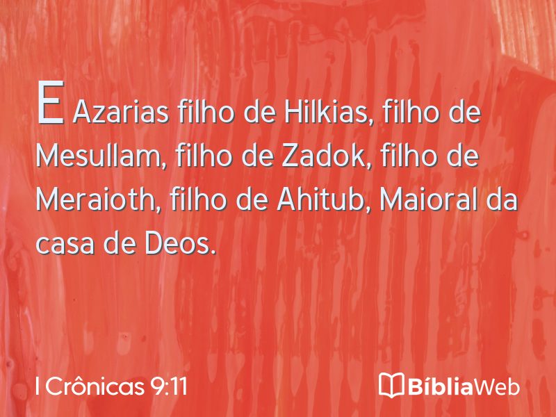 I Crônicas 9:11 em imagem para compartilhar
