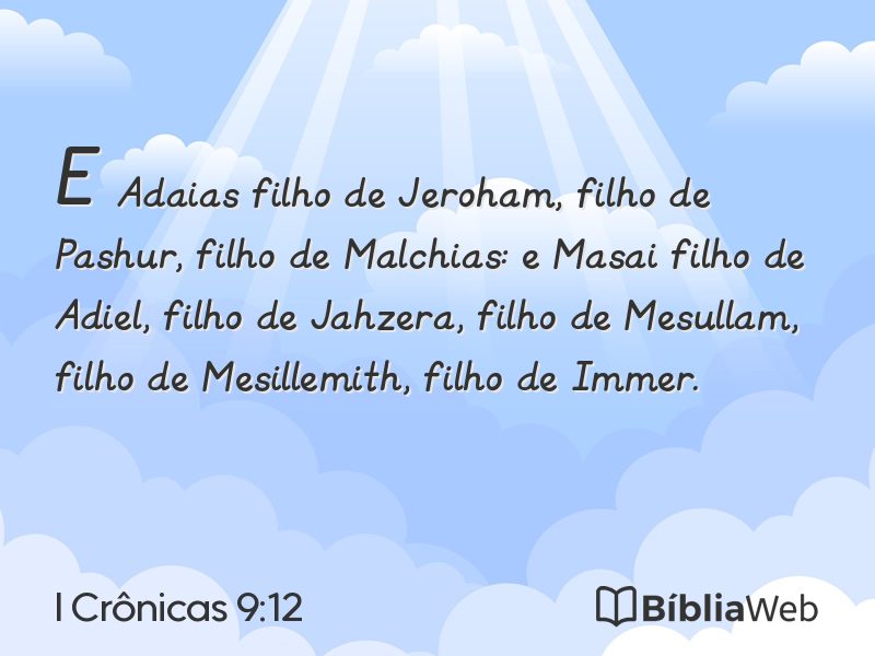 I Crônicas 9:12 em imagem para compartilhar