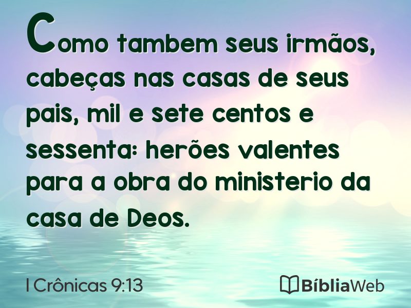 I Crônicas 9:13 em imagem para compartilhar