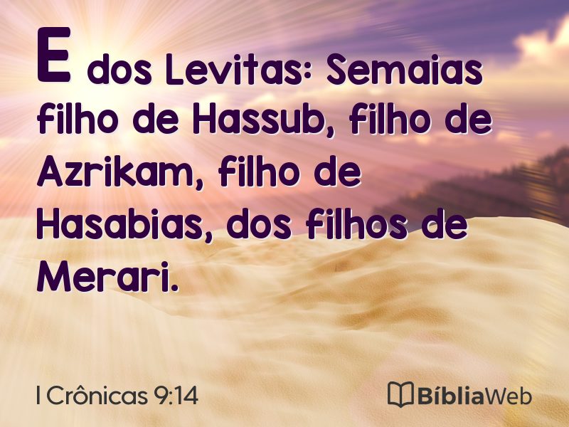I Crônicas 9:14 em imagem para compartilhar