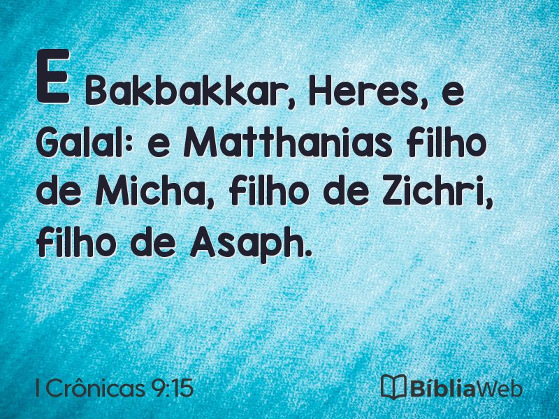 I Crônicas 9:15 em imagem para compartilhar