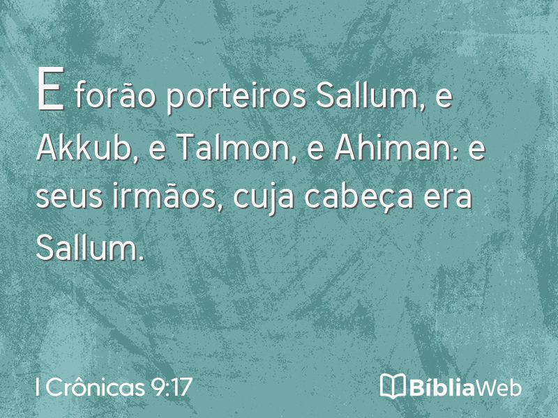 I Crônicas 9:17 em imagem para compartilhar