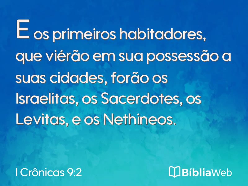I Crônicas 9:2 em imagem para compartilhar