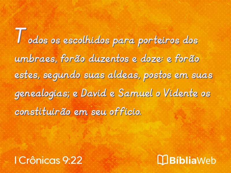 I Crônicas 9:22 em imagem para compartilhar