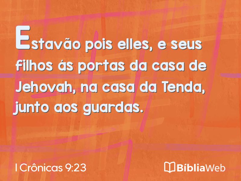 I Crônicas 9:23 em imagem para compartilhar
