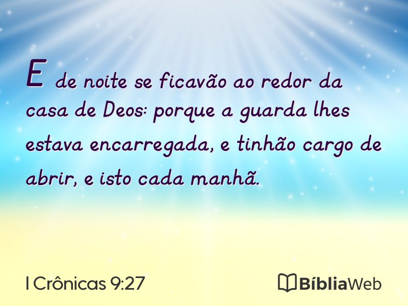 I Crônicas 9:27 em imagem para compartilhar