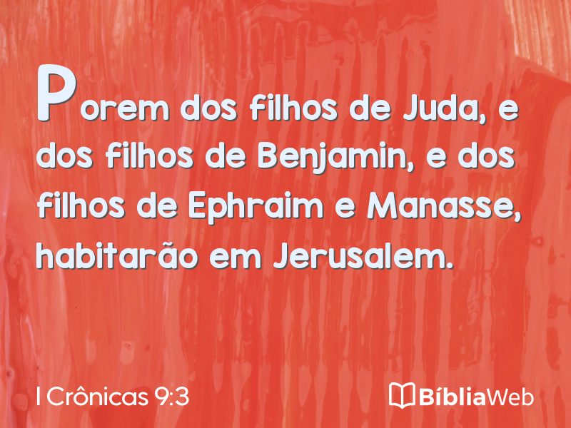 I Crônicas 9:3 em imagem para compartilhar