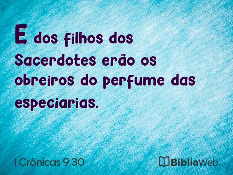 I Crônicas 9:30 em imagem para compartilhar