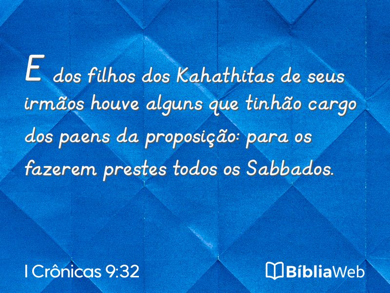 I Crônicas 9:32 em imagem para compartilhar