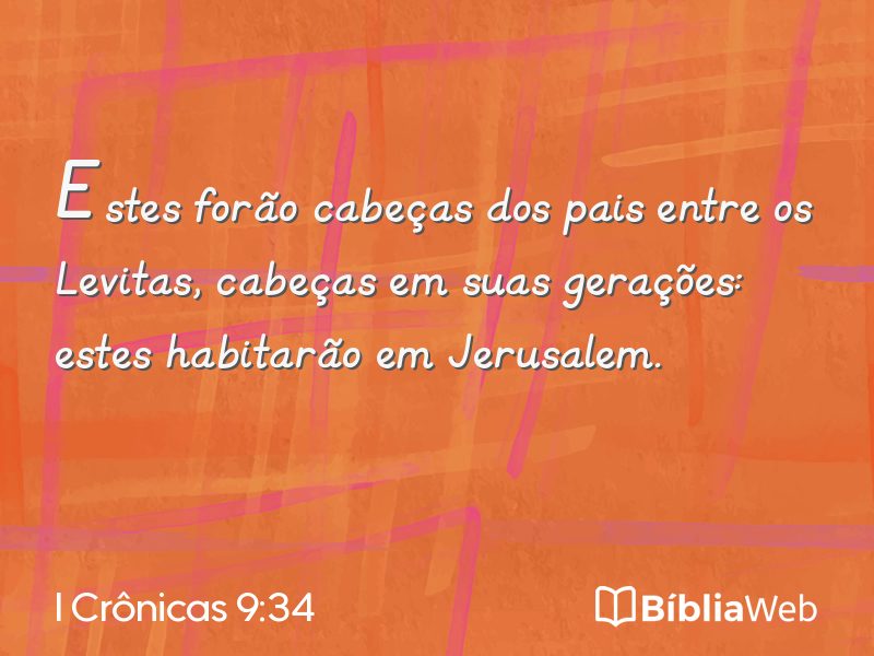 I Crônicas 9:34 em imagem para compartilhar