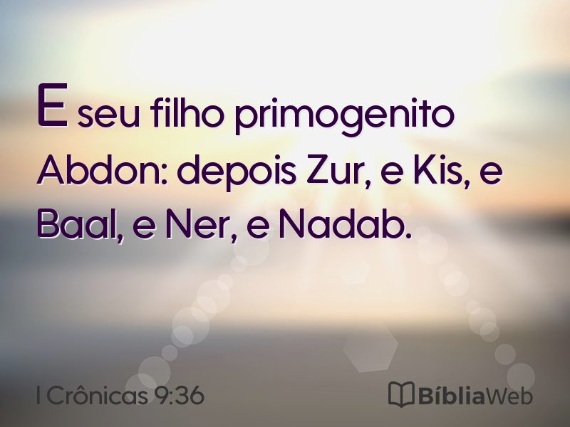 I Crônicas 9:36 em imagem para compartilhar