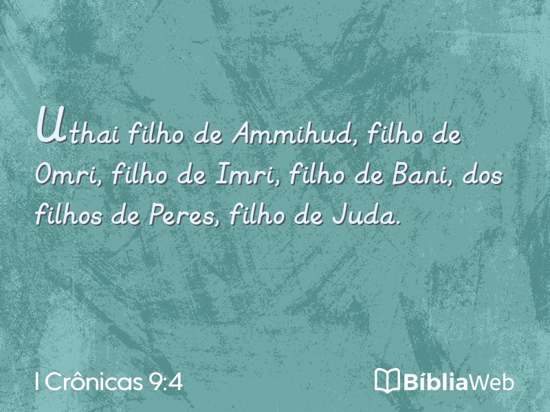 I Crônicas 9:4 em imagem para compartilhar
