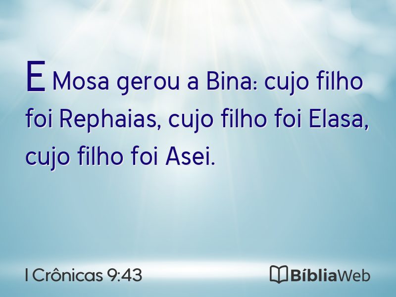 I Crônicas 9:43 em imagem para compartilhar