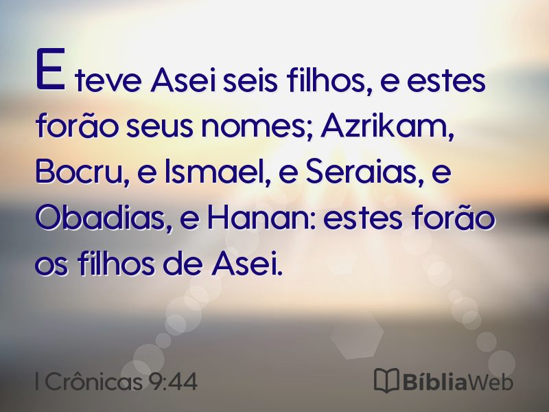 I Crônicas 9:44 em imagem para compartilhar