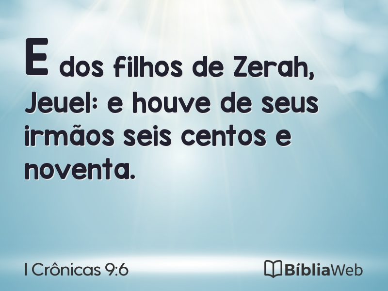 I Crônicas 9:6 em imagem para compartilhar
