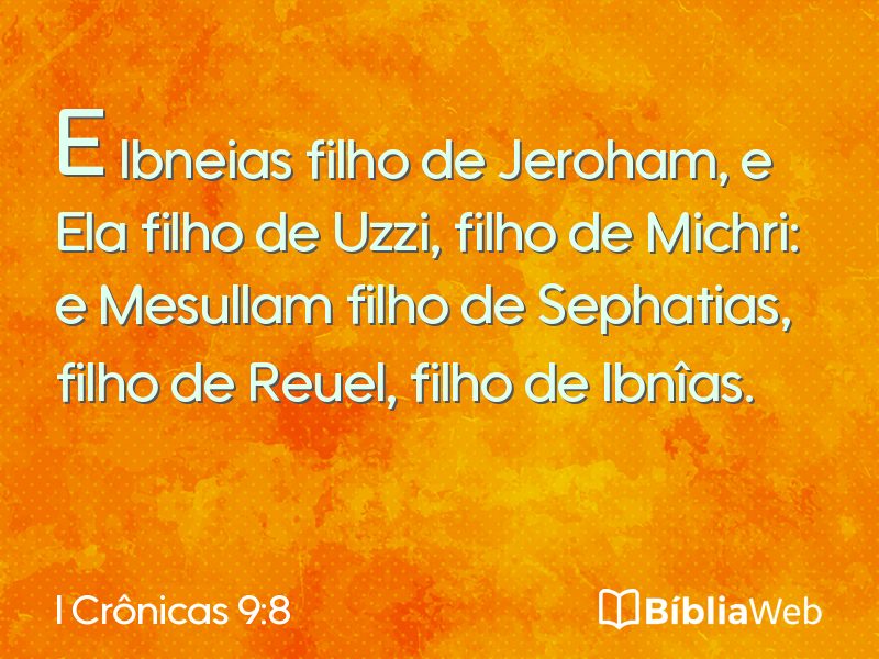 I Crônicas 9:8 em imagem para compartilhar