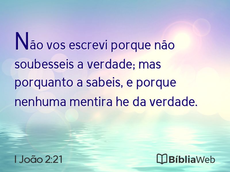 I João 2:21 em imagem para compartilhar