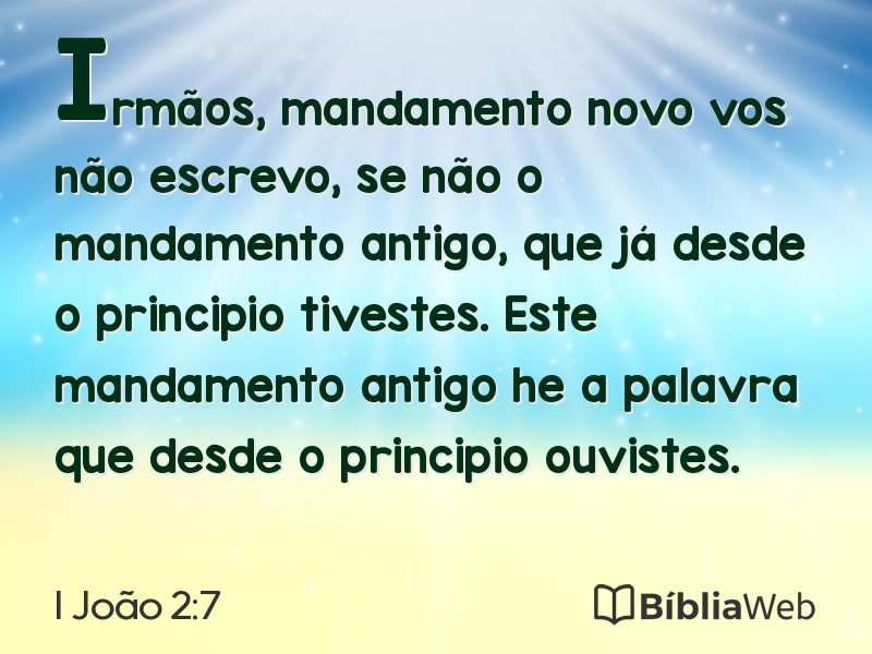 I João 2:7 em imagem para compartilhar