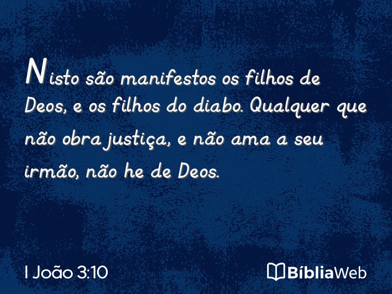 I João 3:10 em imagem para compartilhar