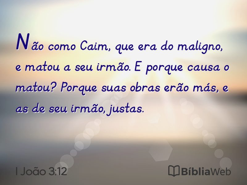 I João 3:12 em imagem para compartilhar