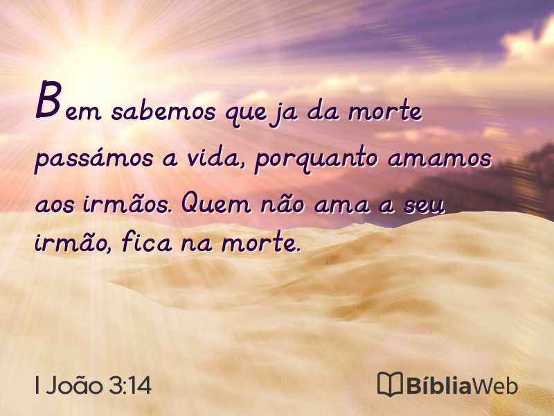 I João 3:14 em imagem para compartilhar
