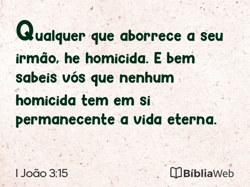 I João 3:15 em imagem para compartilhar