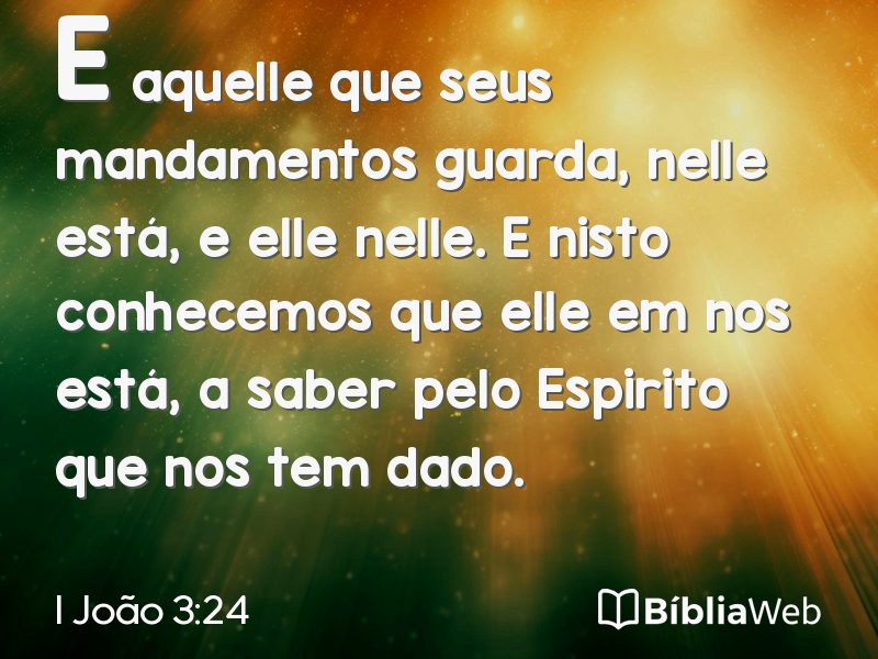 I João 3:24 em imagem para compartilhar