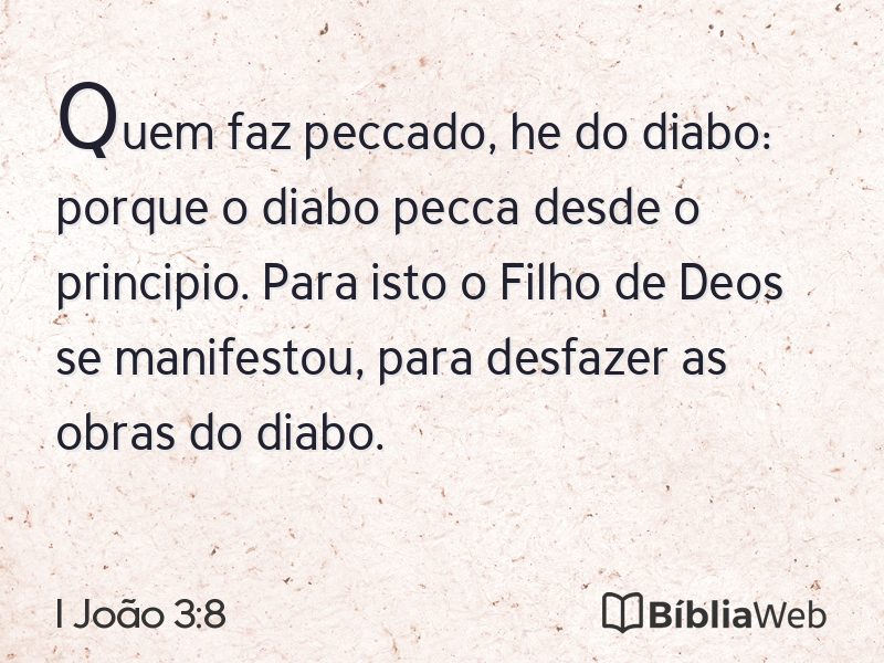I João 3:8 em imagem para compartilhar