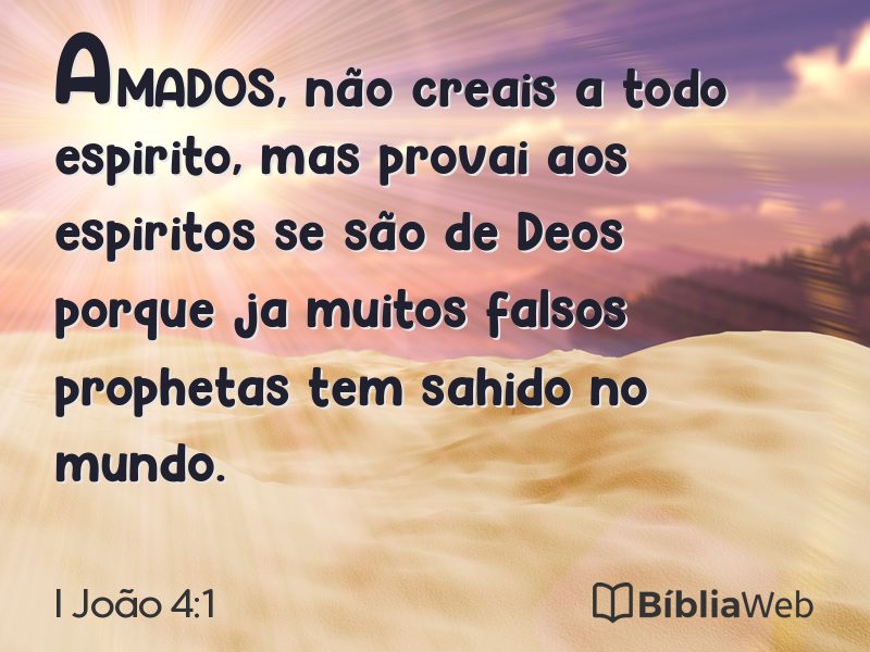 I João 4:1 em imagem para compartilhar