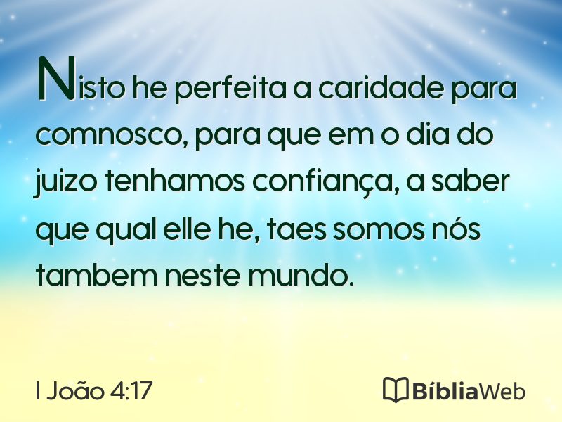 I João 4:17 em imagem para compartilhar