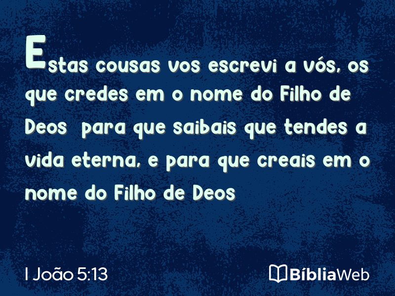 I João 5:13 em imagem para compartilhar