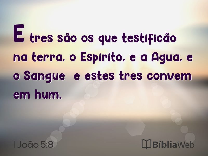 I João 5:8 em imagem para compartilhar