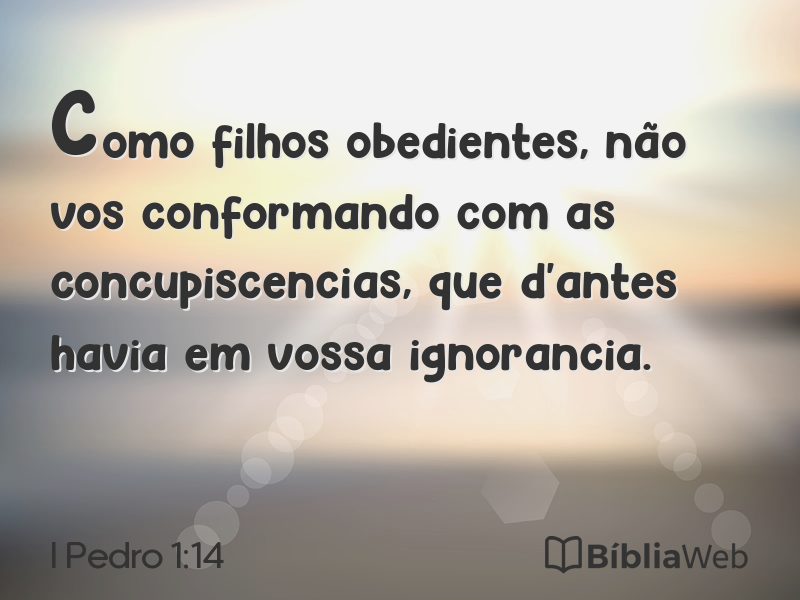 I Pedro 1:14 em imagem para compartilhar