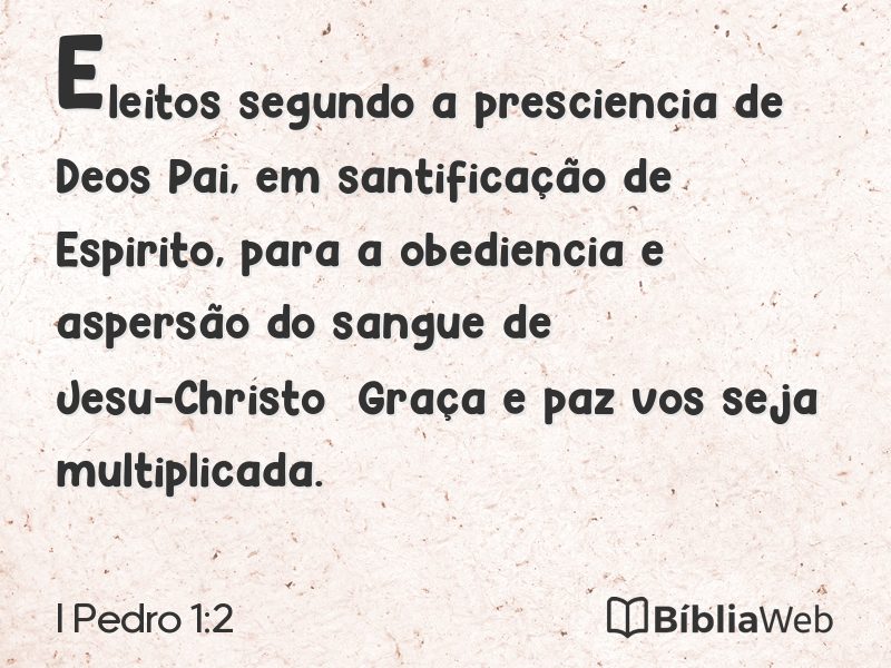 I Pedro 1:2 em imagem para compartilhar