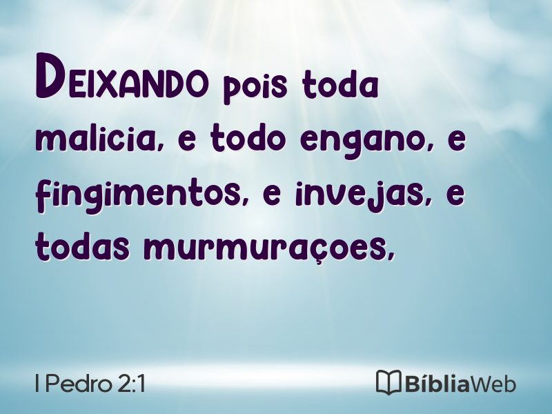 I Pedro 2:1 em imagem para compartilhar
