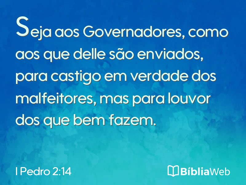 I Pedro 2:14 em imagem para compartilhar