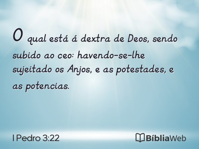 I Pedro 3:22 em imagem para compartilhar