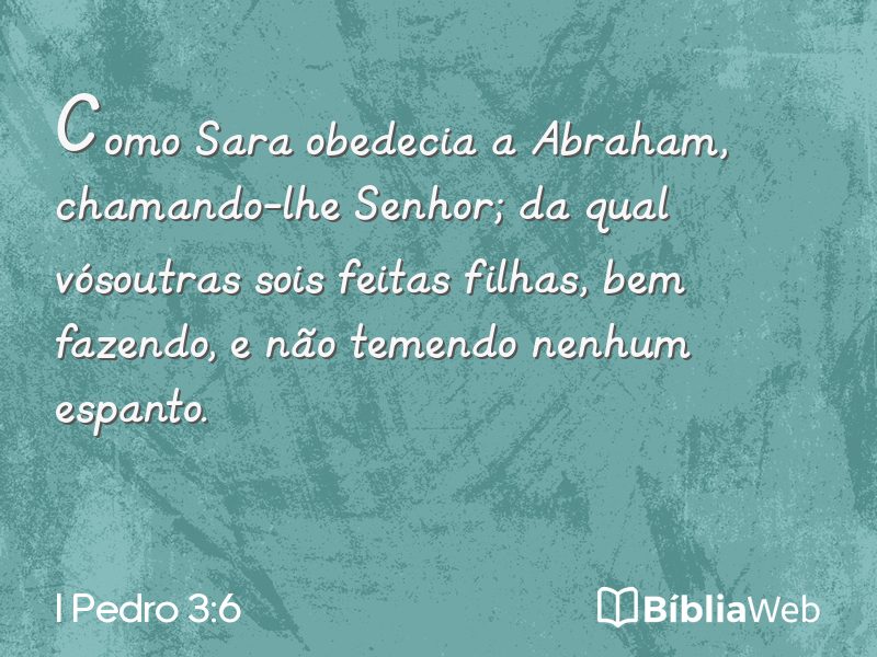 I Pedro 3:6 em imagem para compartilhar
