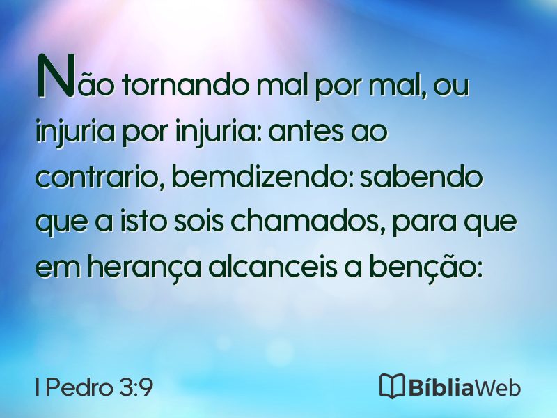 I Pedro 3:9 em imagem para compartilhar
