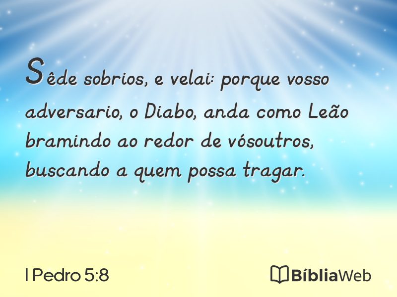 I Pedro 5:8 em imagem para compartilhar