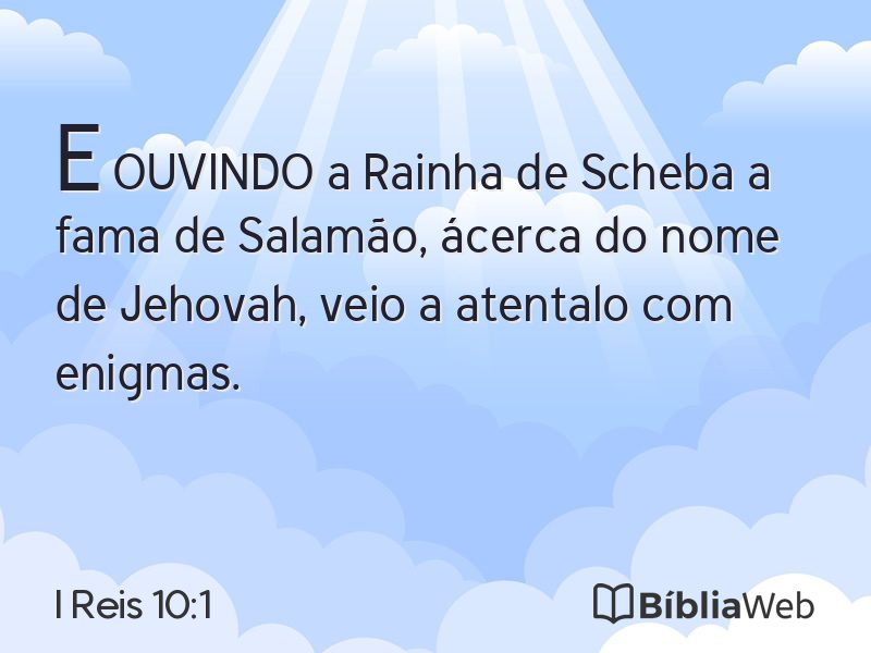 I Reis 10:1 em imagem para compartilhar