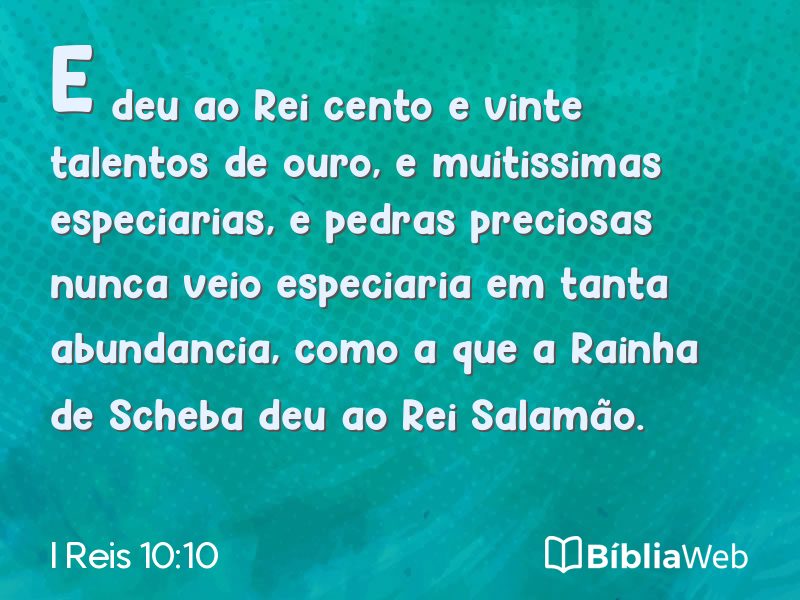 I Reis 10:10 em imagem para compartilhar