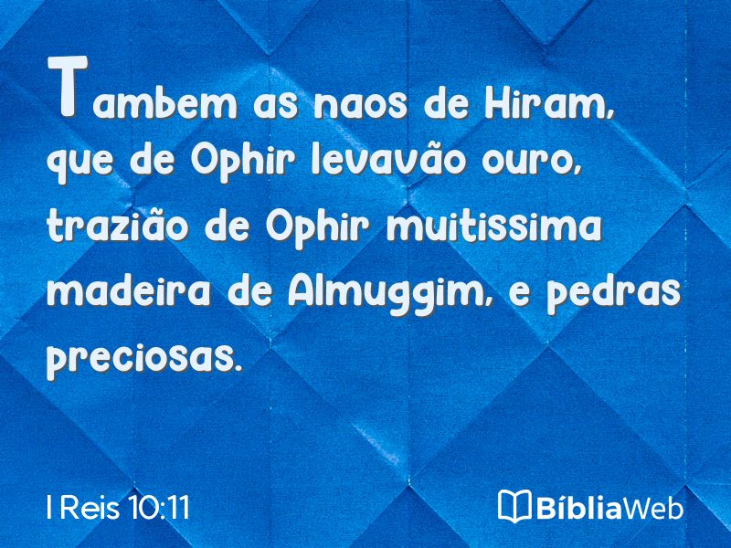 I Reis 10:11 em imagem para compartilhar